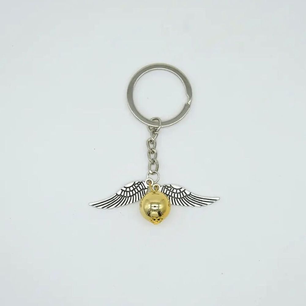 Golden Snitch Keychain Harry Potter Inspired Wings Pearl Charm Fantasy Accessory